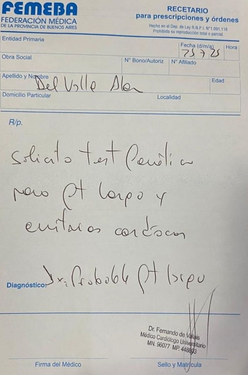 Al adolescente Alan Del Valle le diagnosticaron Síndrome de QT prolongado, una enfermedad poco frecuente, muchas veces genética, que puede provocar arritmias cardíacas severas e incluso muerte súbita.