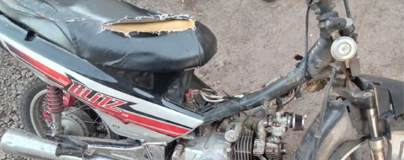 La moto secuestrada por la Policía de la brigada motorizada.