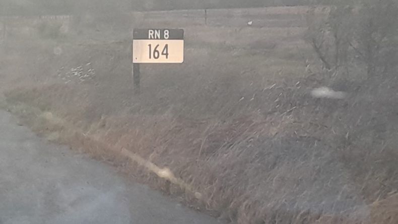 El incidente ocurrió en el kilómetro 164 de la autopista de la ruta 8.